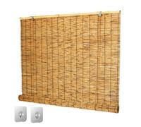 AJTXCSFOQL Rideau Bambou Store Vénitien Bateau en Bambou sans percages 150 65 80 90 115 130 cm, Occultant Imperméable Anti-UV, Store à Enrouleur en Bambou pour Fenêtre Patio Véranda(50 cm x 120 cm)