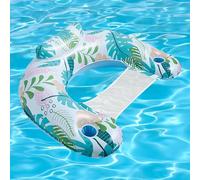Ajuanbazha Bouées Gonflables pour Adultes, Hamac Flottant Gonflable 4 en 1 Polyvalent, Pliable et Ultraléger pour Piscine, Plage et Jardin (Couleur Claire)