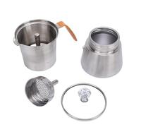 AJUNJIIL Acier en acier inoxydable Hand Portable Verser la cafetière avec un couvercle en verre Poignée résistante à la chaleur pour le thé du lait de café italien (160 ml)