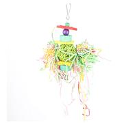 AJUNJIIL Bird Chewing Toy, for Parrots, Foraging Shredder Hanging Cage Toy, Interactive Enrichment, Wood, Safe for Pet Birds