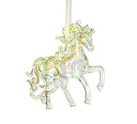 AJUNJIIL Christmas Glitter Ornaments, Snowflake Hanging Decorations | Semi-Transparent Green , Festive Tree Accents For Holiday Parties, Winter Wedding, And Seasonal Home Display(Unicorn)