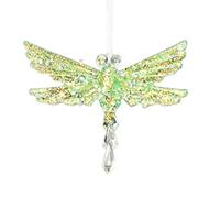 AJUNJIIL Christmas Glitter Ornaments, Snowflake Hanging Decorations | Semi-Transparent Green , Festive Tree Accents For Holiday Parties, Winter Wedding, And Seasonal Home Display(Dragonfly)