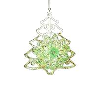 AJUNJIIL Christmas Glitter Ornaments, Snowflake Hanging Decorations | Semi-Transparent Green , Festive Tree Accents For Holiday Parties, Winter Wedding, And Seasonal Home Display(Christmas tree)