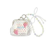 AJUNJIIL Cute Coin Purse Keychain with Kiss Lock,Mini Change Pouch