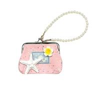 AJUNJIIL Cute Coin Purse Keychain with Kiss Lock,Mini Change Pouch