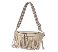 AJUNJIIL Femmes Fringe Fringe Sac à bandoulière rétro Multifonction plissée Pack de Taille (Taille Unique)
