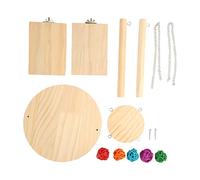 AJUNJIIL for Hamster Platform Swing, Double Layer Wooden Enrichment Toy for Dwarf Hamster, Gerbil, Budgie, Finch, Cage Accessories, Small Animal Exercise Equipment, Wood Ch