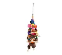 AJUNJIIL for Parrot Chewing Toy, Beak Grinding, Colorful Nuts, Corn Cobs, Rattan Balls, Large Bird Bite Toy for Budgies, Macaw, Cockatiel, Wood Material, Durable Design, in