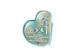 AJUNJIIL Heart-Shaped Sea Glass Friendship Keepsake,Desktop Decoration