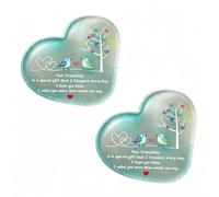 AJUNJIIL Heart-Shaped Sea Glass Friendship Keepsake,Desktop Decoration