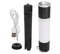 AJUNJIIL Lampe de poche de camping multifonctionnelle, rechargeable par USB, pour activités de plein air, veilleuse, 6 modes d'éclairage, lumens élevés, batterie longue durée, (Noir)