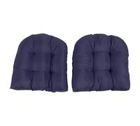 AJUNJIIL pour Coussins de Chaise extérieure, Coussins de Meubles de terrasse touffés, pour Coussins de siège épais, pour Les Coussinets de Chaise en Forme de U, 2 pcs, 18,9x18,9 (Bleu Marine)