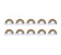 Ajunjiil pour des plaques d'appliques à broderie, pour un motif arc-en-ciel coloré, pour les fournitures de couture artisanale, 10 pcs de tissu brodés pour décoration de vêtements