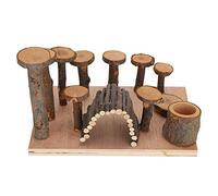 AJUNJIIL pour l'échelle de Jouets d'exercice du Hamster, pour Les escaliers de Hamster Applewood, Le Jeu de Pas, Les Dents de broyage des Fournitures pour Animaux de Compagnie (Pilier en Bois de