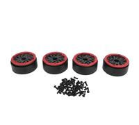 AJUNJIIL pour voitures RC, roues en fibre de carbone, anneaux centraux en nylon, jantes légères pour tout-terrain, rampement de roches, escalade de performance, lot de 4, 1,9 (Rouge)