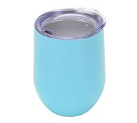 AJUNJIIL, tasses isolées, pour gobelet en acier inoxydable, scellées sous vide, construction à double paroi, conception en coquille d'œuf en forme de U, capacité de 12 oz, pour (Bleu clair)
