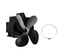AJUNJIIL Ventilateur de poêle à bois à feu à chaleur murale 4 lame de cheminée à la lame Économie d'énergie d'énergie légère portable pour le camping à domicile extérieur (Noir)