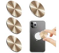 AJUNLKVDR 4pcs Aimant Telephone Voiture,Aimant de Téléphone Portable,Aimants pour Téléphones Portable,Plaque Magnétique en Plaque Métallique,Autocollant Téléphones Magnétique,Aimants de Voiture (Or)