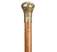 Ajuny Bâtons de Marche pour Hommes Femmes Seniors Cannes en Bois Poignée Amovible en Laiton Finition Dorée Canne Décorative Pliable Randonnée pour Cadeau 36 Pouces
