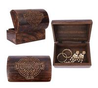 Ajuny Boîte de rangement décorative, avec croix sculptée à la main, polyvalente, idéale pour rangement de bijoux, souvenirs et comme cadeau