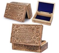 Ajuny Boîte Décorative Bois Fait Main 20 x 12,7 cm, Celtiques Sculptées