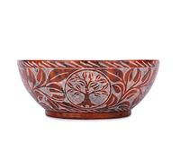 Ajuny Bol en Stéatite Sculpté à la Main 12,7 cm - Coupelle de Fumigation pour Sauge et Encens, Bol de Purification, Motif Floral, Décoration d’Autel, Méditation et Maison