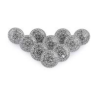 Ajuny Boutons de Meuble en Céramique Noir et Blanc - Peints à la Main, Style Vintage - Lot de 10 Poignées pour Tiroirs, Commodes, Armoires, Placards & Meubles de Cuisine - Bouton de Porte Solide