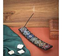 Ajuny Brûleur d'encens Marbre Style Tibétain pour Décoration d'intérieur Parfait pour Méditation Yoga Relaxation Porte sans Gâchis Récupérateur Cendres 10 x 2 Pouces