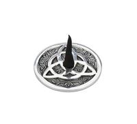 Ajuny Brûleur d'encens Rond en Aluminium Récupérateur de Cendres Porte Encens de Style Tibétain Accessoires de Méditation Décoration Spirituelle pour la Maison Cadeaux Parfumés