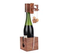 Ajuny Casse-Tête Bouteille de Vin en Bois Puzzle 3D et Jeu de Logique avec Support pour Bouteille Standard Cadeau Puzzle Adulte Original Homme Femme Déco de Table Bar et Cuisinea