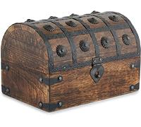 Ajuny Coffre au Trésor de Pirate Décoratif en Bois Fabriqué à la Main 9x6