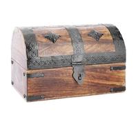 Ajuny Coffre Au Trésor De Pirate En Bois Style Bandes De Coquillage 23×15cm