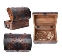 Ajuny Coffre au Trésor Décoratif en Bois Fait à la main Boîte de Rangement pour Bijoux Motif Bandes de Coquillages Multifonction Souvenir Porte Bijoux de Voyage Idéal pour les Cadeaux - 9 x 6 Pouce