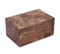 Ajuny Coffret à Bijoux en Bois Sculpté élégant Souvenirs Vintage pour Hommes Femmes Boîte Décorative en Bois de Rangement pour Toutes les Occasions