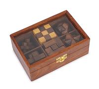 Ajuny Coffret De Jeux De Puzzle en Bois avec Boîte De Rangement Décorative