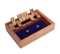 Ajuny Jeu de Dés en Bois Shut The Box pour 2 Joueurs - Jeu de Société en Bois pour Enfants et Adultes Classique Amusant Familial Voyage 9 Chiffres Close The Box - 10 Pouces