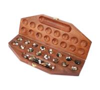 Ajuny Jeu de Société Mancala en Bois-Kalaha Pliable Multicolores Pierres