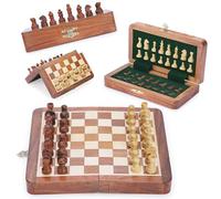 Ajuny Jeu d'échecs Magnétique en Bois avec Pièces d'échecs Puzzle avec Pièces Faites à la Main pour Tournoi Professionnel Débutant Jeu d'échecs de Voyage Pliable Portable pour Adultes et Enfants