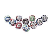 Ajuny Lot de 10 Boutons Décoratifs en Céramique Motif Floral Multicolore pour Portes de Placard Tiroirs et Meubles de Cuisine Commode Poignées en Poterie Faites à la Main