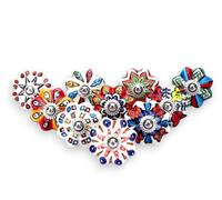 Ajuny Lot de 10 Boutons Décoratifs en Céramique Multicolores à Pois pour Placards Tiroirs et Meubles en Forme de Citrouille pour Armoires de Cuisine Commode finition Brillante