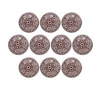Ajuny Lot de 10 Boutons en Céramique Imprimés pour Porte de Placard Tiroir et Meubles Style Vintage pour Armoires de Cuisine Salle de Bain Commode Tiroirs Maison et Bureau - Blanc et Marron