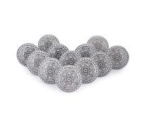 Ajuny Lot de 12 Boutons de Meuble en Céramique Blanc & Gris - Style Vintage - pour Tiroirs, Portes de Placard, Armoires de Cuisine & Salle de Bain, Commodes - Quincaillerie Décorative