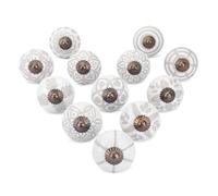 Ajuny Lot de 12 boutons décoratifs en céramique blanche pour armoire, commode, porte, tiroir et meubles pour placard, cuisine, salle de bain, poterie faite à la main