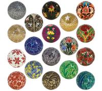 Ajuny Lot de 18 boules en papier mâché faites à la main - Décoration de Noël à suspendre - 7,6 cm