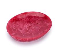 Ajuny Ovale Porte-Savon en Résine Support avec Drainage pour Savons Solides et Éponges Antidérapant Plateau de Rangement pour Salle de Bain Douche et Évier de Cuisine Porte-Savon Accessoire Rose