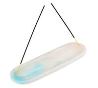 Ajuny Porte Encens pour Bâtons Brûleur Encens en Résine avec Récupérateur de Cendres Accessoires de Méditation de Yoga Spirituel Maison Bureau Spa Hôtel Parfum Cadeau Blanc et Bleu Ciel 10.5 Pouces