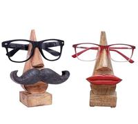 Ajuny Porte-Lunettes en Bois 12,7 cm, Support Lèvres Moustache Fait Main