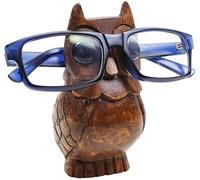 Ajuny Porte-Lunettes en Bois en Forme de Hibou - Support à Lunettes Artisanal Décoratif pour Lunettes de Vue, Soleil, Protection | Présentoir Original pour Bureau, Maison, Décoration