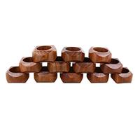 Ajuny Ronds de Serviette en Bois, Élégant Style Coupe Latérale Lot de 12