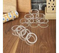 Ajuny Ronds de Serviette en Verre - Lot de 12 Faits Main, Porte-Serviettes Décoratifs Anneaux Transparents pour Décoration de Table, Mariage, Dîner, Réceptions & Usage Quotidien